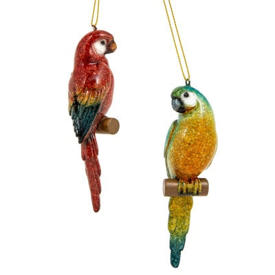 Parrot Ornaments/ Set of Two