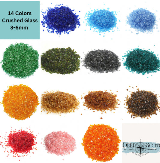 Complete 14 Color Crushed Art Glass