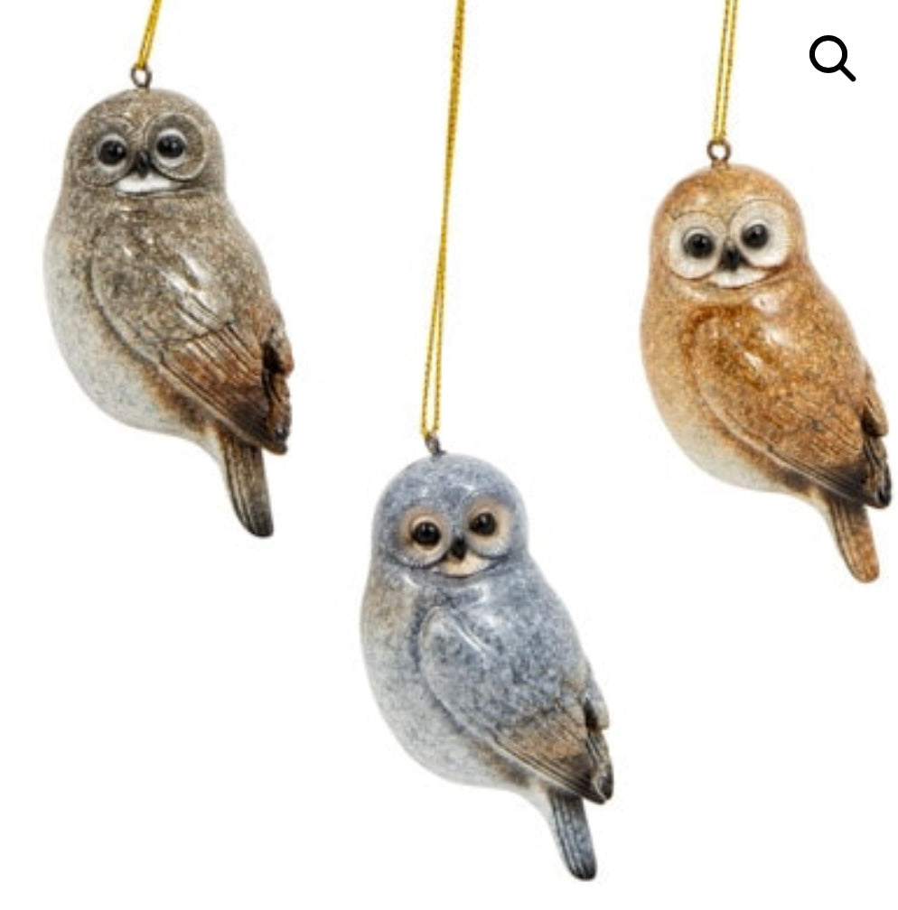 Owl Ornament Trio