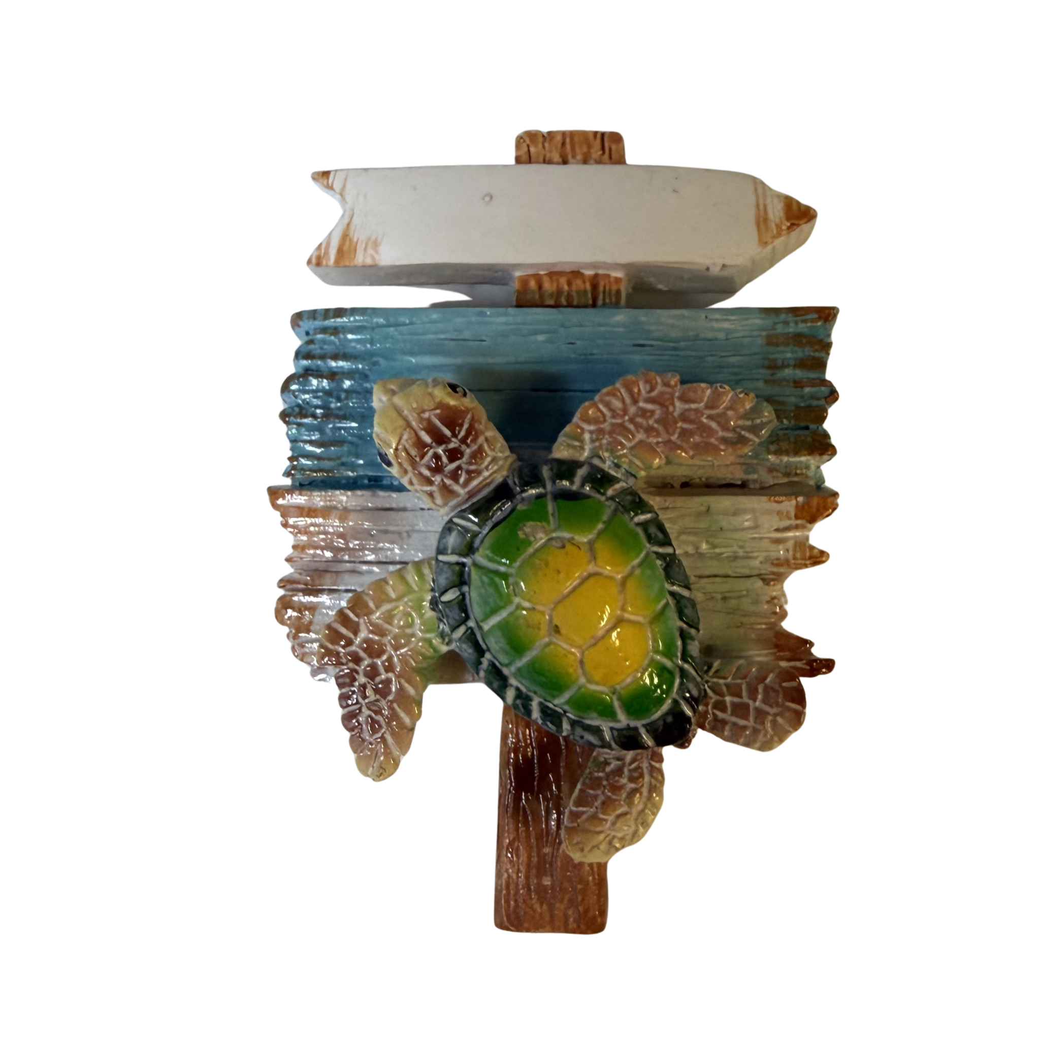 Post Sign Turtle Magnet Beach Sign Green Turtle Magnet – Deep South Shelling