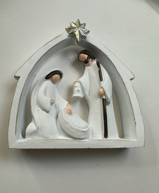 White Nativity Ornament