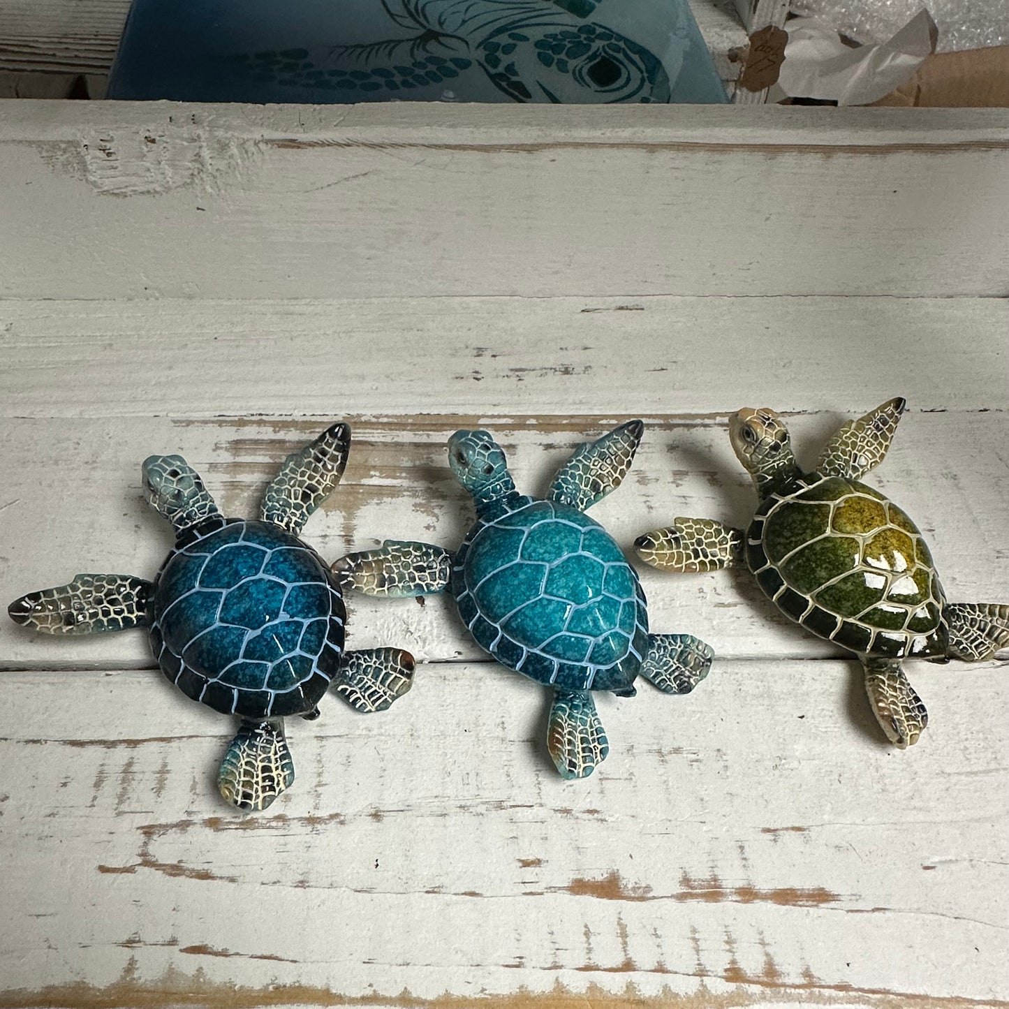 Bulk Q4 Lg Aqua Sea Turtle Figurine