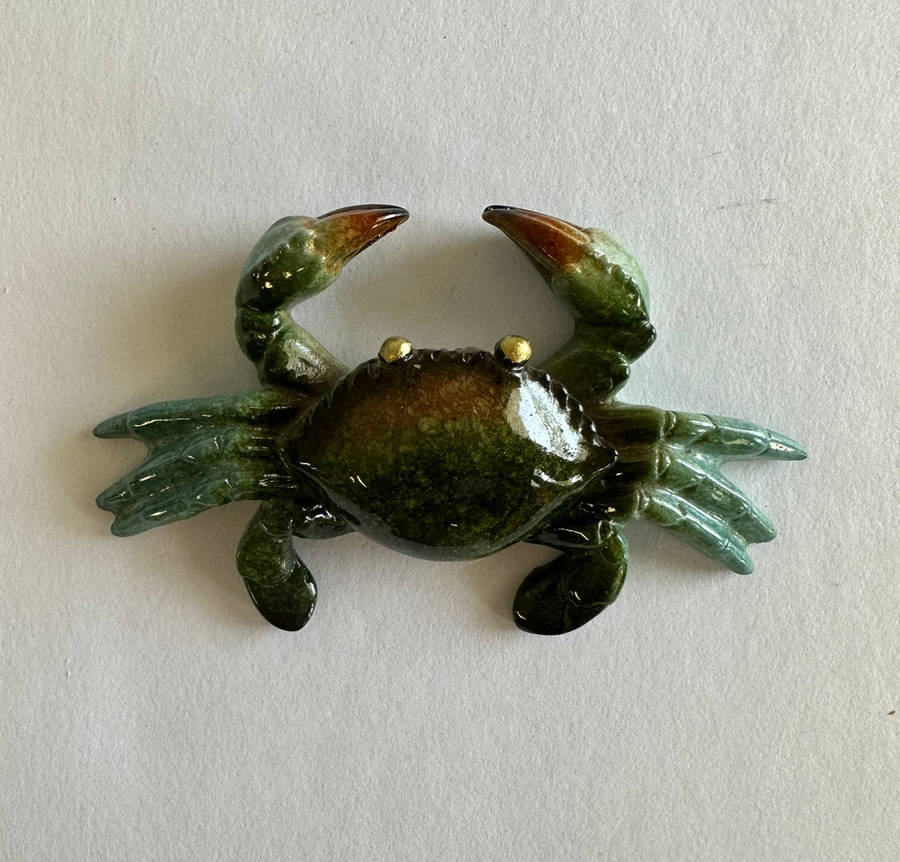 Aqua Green Crab Figurine 4"