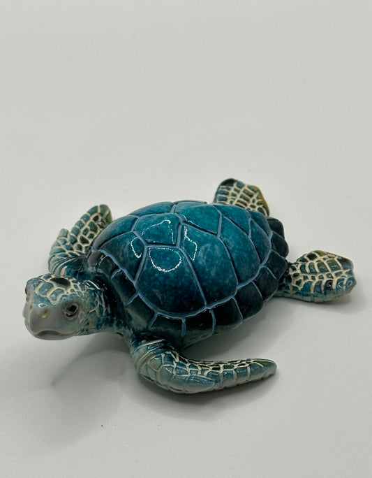 Aqua Turtle Figurine 3.5